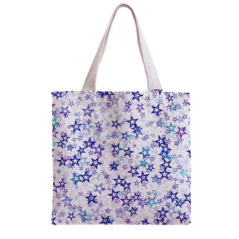 Christmas Stars Background Zipper Grocery Tote Bag from ArtsNow.com Front