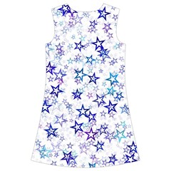 Christmas Stars Background Kids  Short Sleeve Velvet Dress from ArtsNow.com Back