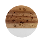 Christmas Stars Background Marble Wood Coaster (Round)