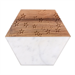 Christmas Stars Background Marble Wood Coaster (Hexagon) 