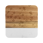 Christmas Stars Background Marble Wood Coaster (Square)