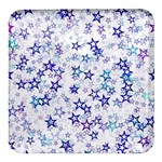 Christmas Stars Background Square Glass Fridge Magnet (4 pack)