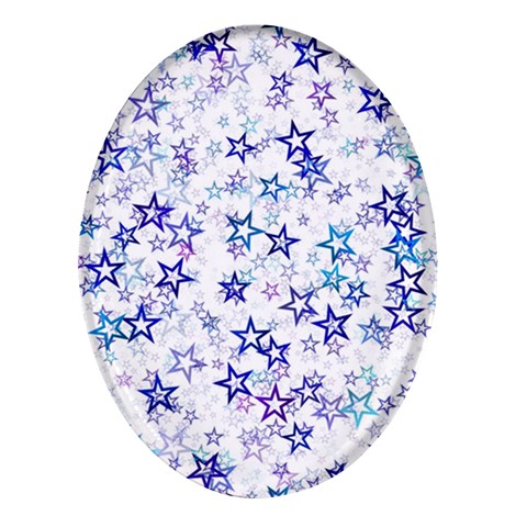 Christmas Stars Background Oval Glass Fridge Magnet (4 pack) from ArtsNow.com Front