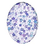 Christmas Stars Background Oval Glass Fridge Magnet (4 pack)