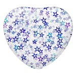 Christmas Stars Background Heart Glass Fridge Magnet (4 pack)