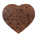 Christmas Stars Background Heart Wood Jewelry Box