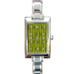 Fern Texture Nature Leaves Rectangle Italian Charm Watch