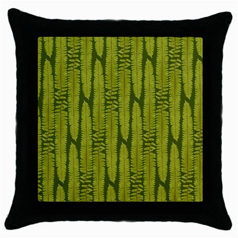 Fern Texture Nature Leaves Throw Pillow Case (Black) from ArtsNow.com Front