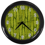 Fern Texture Nature Leaves Wall Clock (Black)