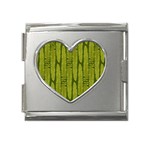 Fern Texture Nature Leaves Mega Link Heart Italian Charm (18mm)