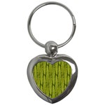 Fern Texture Nature Leaves Key Chain (Heart)