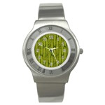 Fern Texture Nature Leaves Stainless Steel Watch