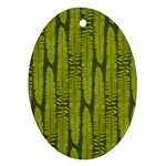 Fern Texture Nature Leaves Oval Ornament (Two Sides)