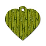 Fern Texture Nature Leaves Dog Tag Heart (Two Sides)