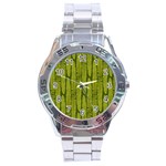 Fern Texture Nature Leaves Stainless Steel Analogue Watch