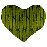 Fern Texture Nature Leaves Large 19  Premium Heart Shape Cushions