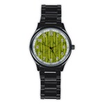 Fern Texture Nature Leaves Stainless Steel Round Watch