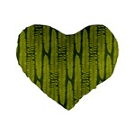 Fern Texture Nature Leaves Standard 16  Premium Flano Heart Shape Cushions