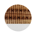 Fern Texture Nature Leaves Marble Wood Coaster (Round)