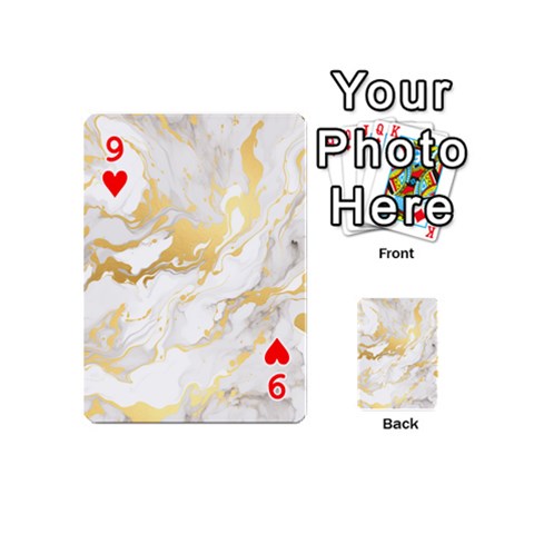 Marble Pattern Playing Cards 54 Designs (Mini) from ArtsNow.com Front - Heart9