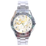 Marble Pattern Stainless Steel Analogue Watch