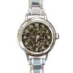 Camouflage Army Survival Uniform Round Italian Charm Watch