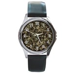 Camouflage Army Survival Uniform Round Metal Watch