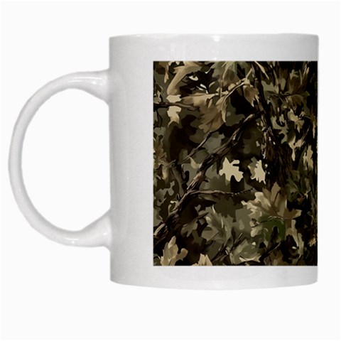 Camouflage Army Survival Uniform White Mug from ArtsNow.com Left