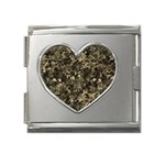 Camouflage Army Survival Uniform Mega Link Heart Italian Charm (18mm)