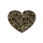 Camouflage Army Survival Uniform Rubber Coaster (Heart)