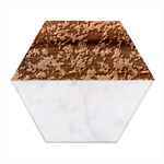 Camouflage Army Survival Uniform Marble Wood Coaster (Hexagon) 