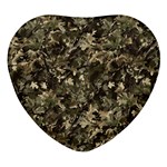 Camouflage Army Survival Uniform Heart Glass Fridge Magnet (4 pack)