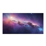 Cosmic Dreamscape Print (ai) Black Backgrond Satin Wrap 35  x 70 