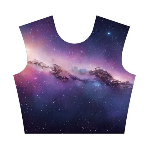 Cosmic Dreamscape Print (ai) Black Backgrond Cotton Crop Top from ArtsNow.com Front