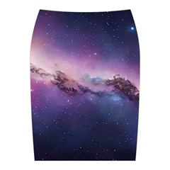 Cosmic Dreamscape Print (ai) Black Backgrond Midi Wrap Pencil Skirt from ArtsNow.com Back