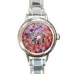 Marbling Blend  Round Italian Charm Watch