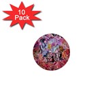 Marbling Blend  1  Mini Buttons (10 pack) 