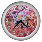 Marbling Blend  Wall Clock (Silver)