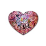 Marbling Blend  Rubber Heart Coaster (4 pack)