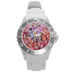 Marbling Blend  Round Plastic Sport Watch (L)