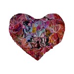 Marbling Blend  Standard 16  Premium Flano Heart Shape Cushions