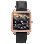 Stellar Dreamscape (AI&Human) Rose Gold Leather Watch 