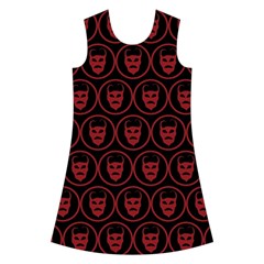 Dark Dominion Print Kids  Short Sleeve Velvet Dress from ArtsNow.com Front