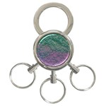 Colorful duotone abstract print 3-Ring Key Chain