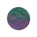 Colorful duotone abstract print Rubber Coaster (Round)