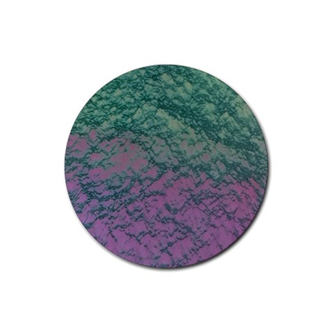 Colorful duotone abstract print Rubber Round Coaster (4 pack) from ArtsNow.com Front