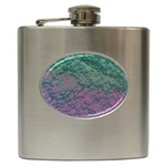 Colorful duotone abstract print Hip Flask (6 oz)