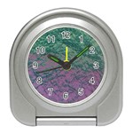 Colorful duotone abstract print Travel Alarm Clock