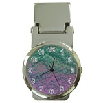 Colorful duotone abstract print Money Clip Watches