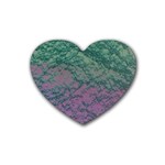 Colorful duotone abstract print Rubber Heart Coaster (4 pack)